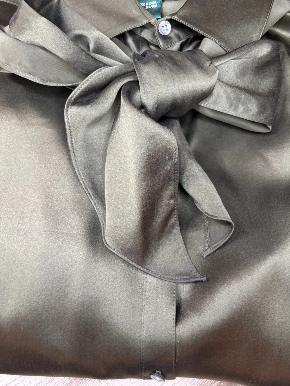 Ralph Lauren olive green 100% silk matching set ruffle flowy skirt vintage y2k